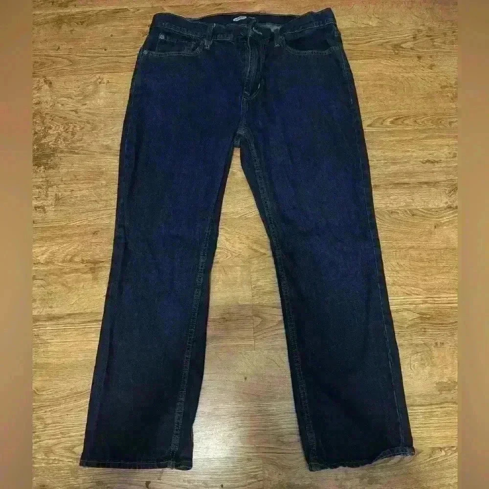 Men’s Old Navy Straight Cut Deep Wash Denim Jeans 36x30